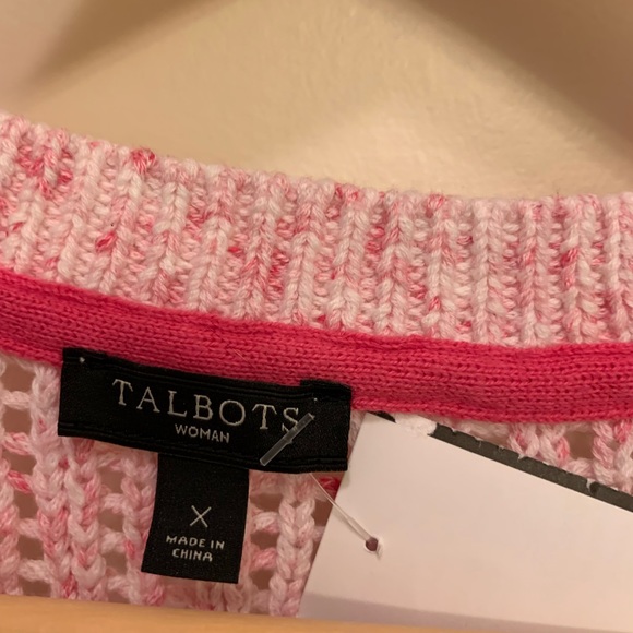 Talbots marled pink open-weave sweater - Picture 2 of 3